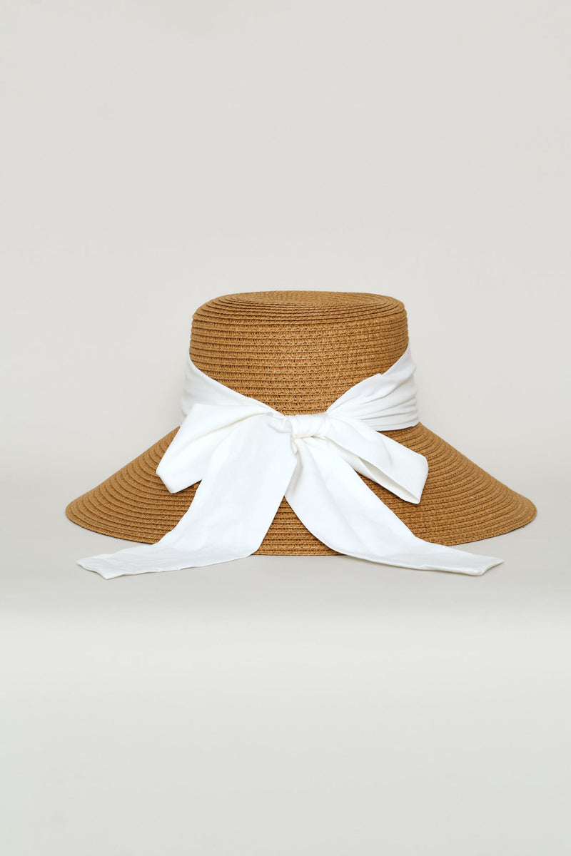 Bow Turned Down Sunhat - Tan