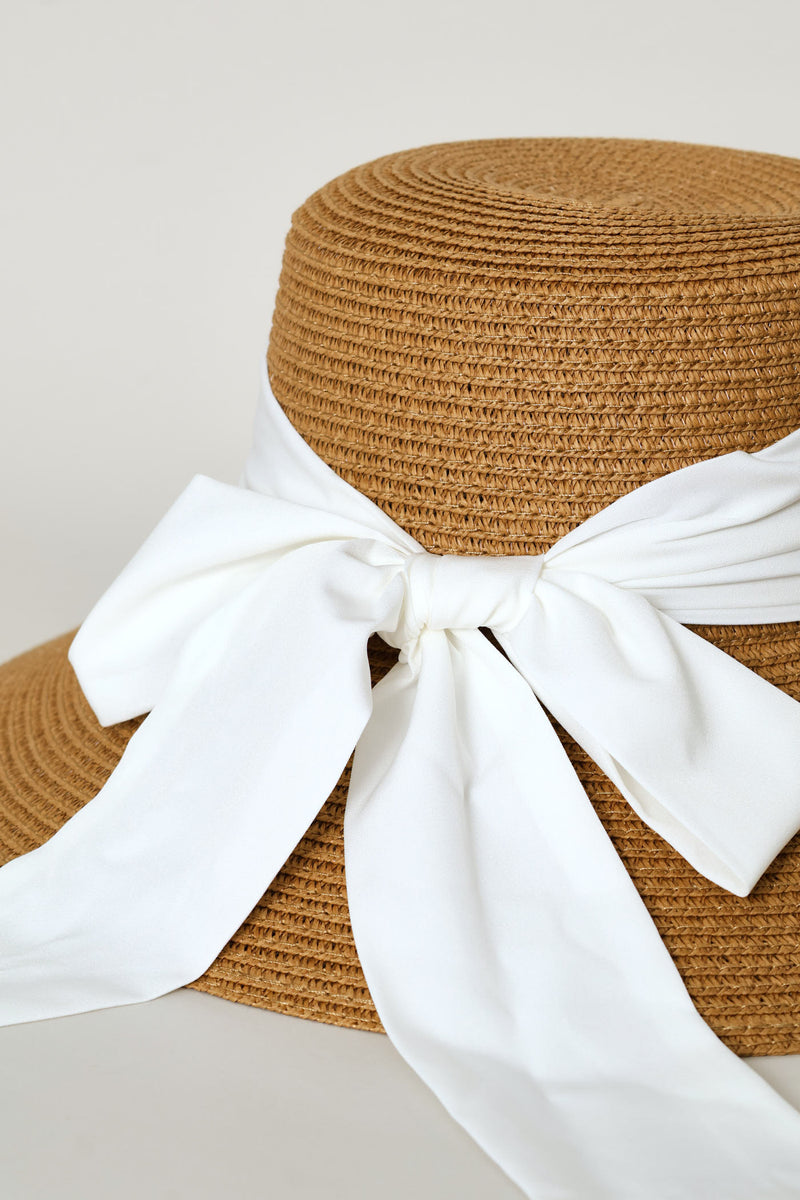 Bow Turned Down Sunhat - Tan