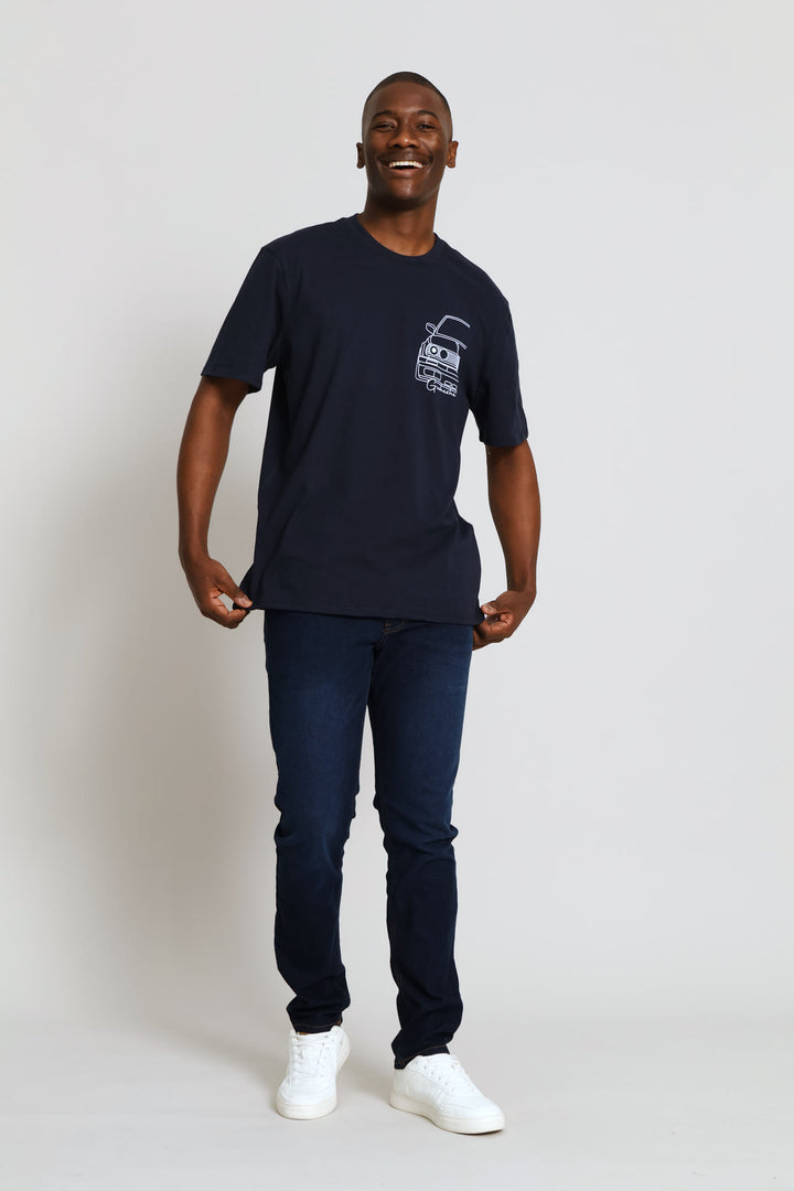 Gusheshe Print Tee - Navy