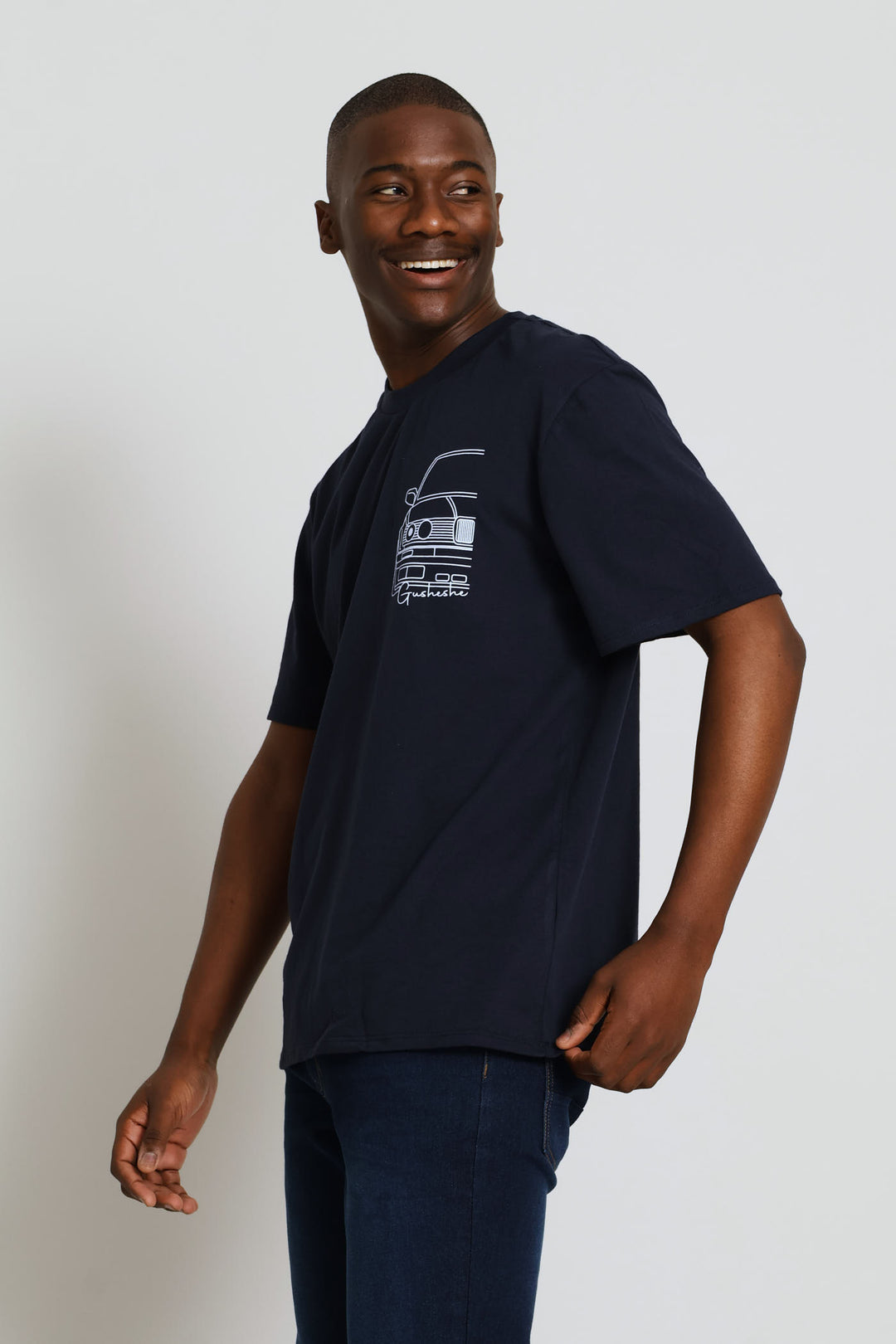 Gusheshe Print Tee - Navy