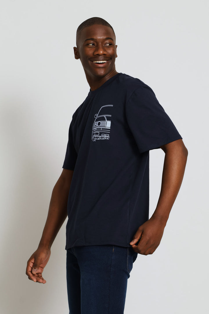 Gusheshe Print Tee - Navy