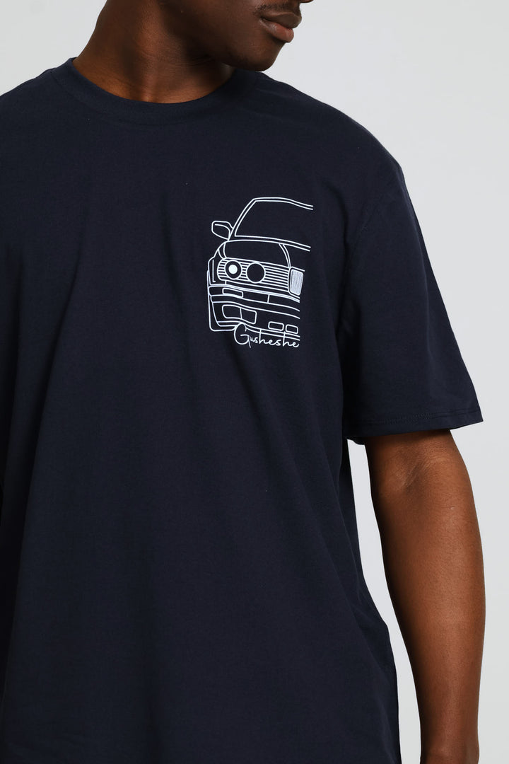 Gusheshe Print Tee - Navy