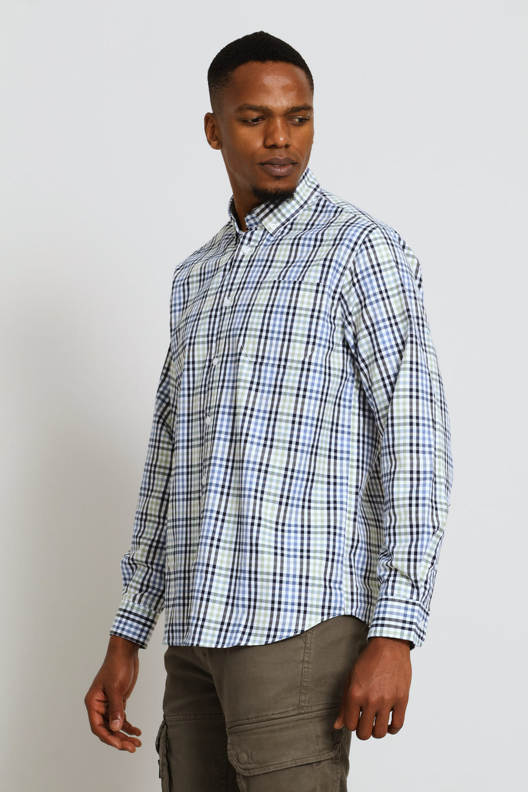 Long Sleeve Check Shirt - White/Navy/Sage