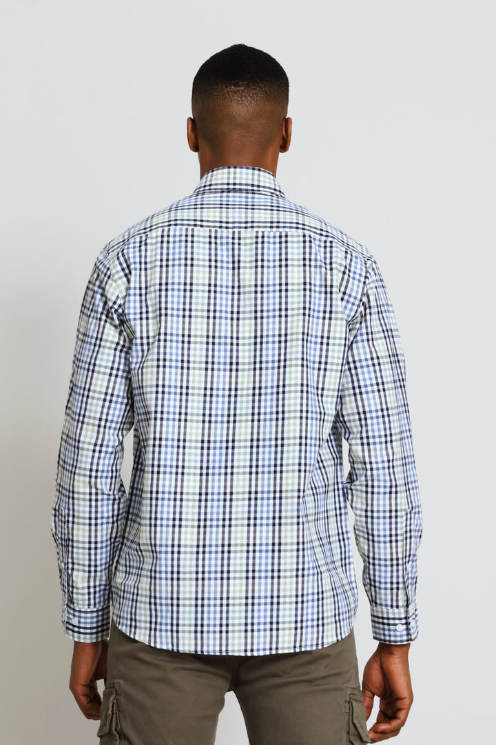 Long Sleeve Check Shirt - White/Navy/Sage