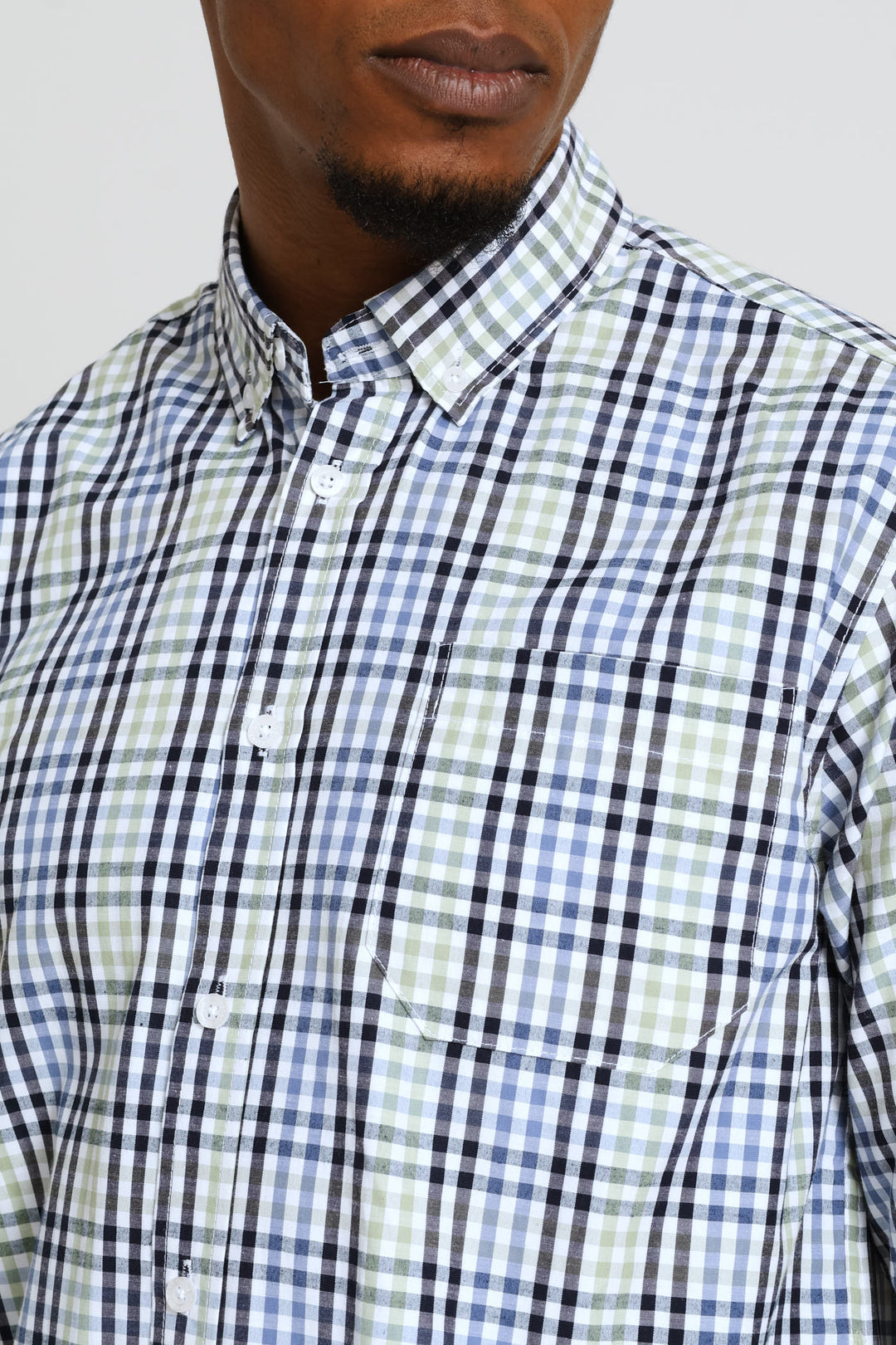 Long Sleeve Check Shirt - White/Navy/Sage