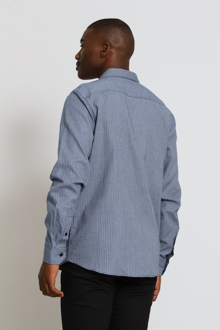 Mini Geometric Textured Shirt - Charcoal