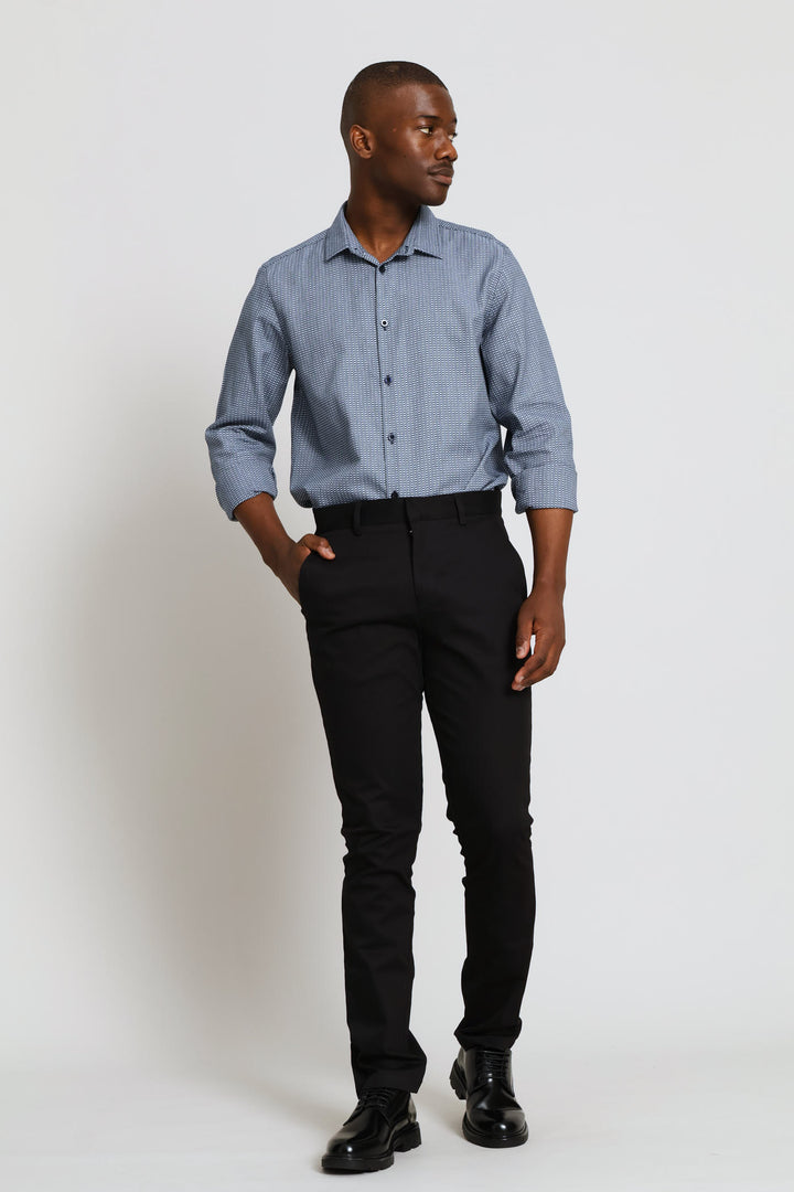 Mini Geometric Textured Shirt - Charcoal