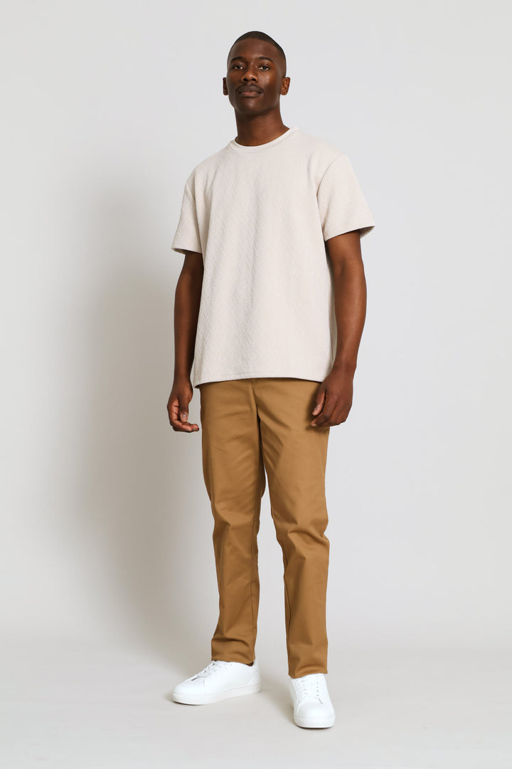 Half Elasticated Chino Trouser - Camel