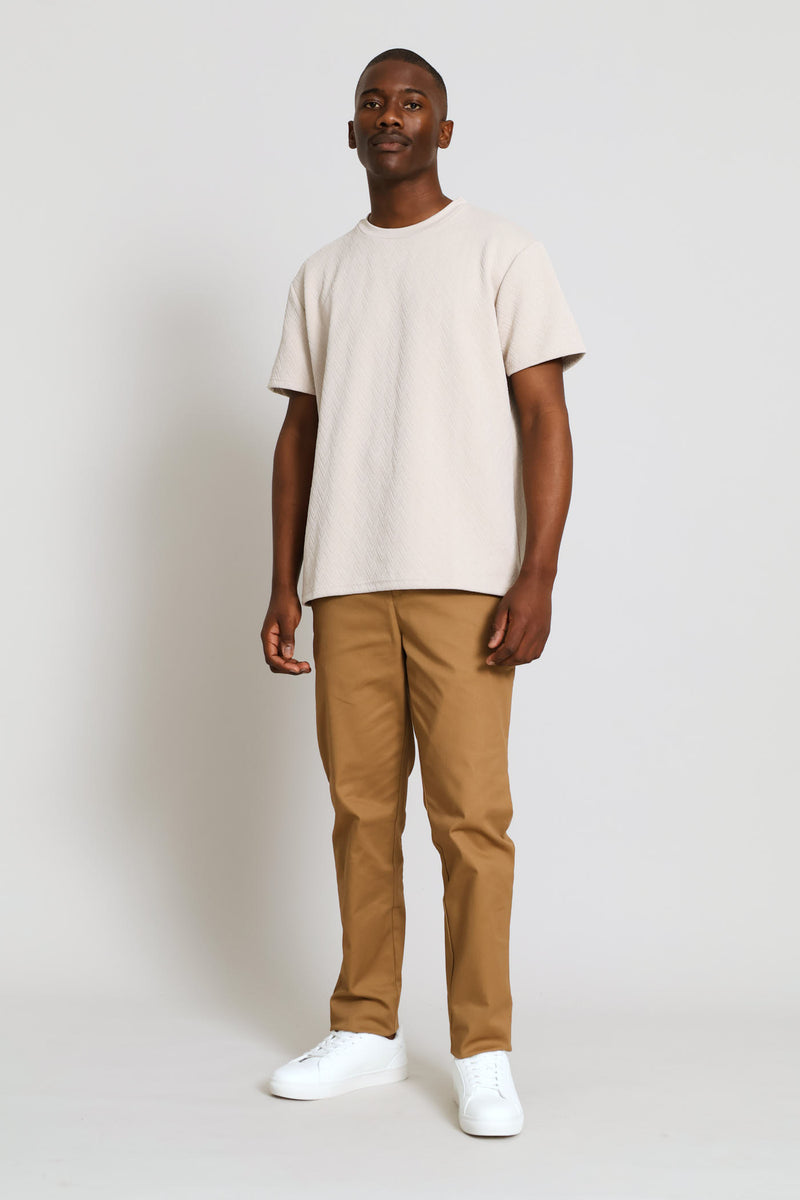 Half Elasticated Chino Trouser - Camel