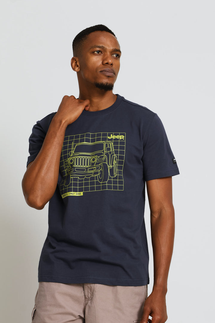 Car Outline Tee - Navy