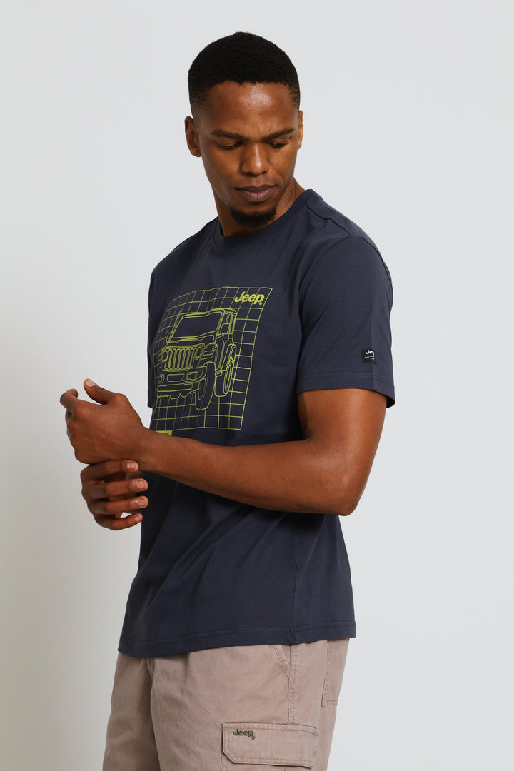 Car Outline Tee - Navy