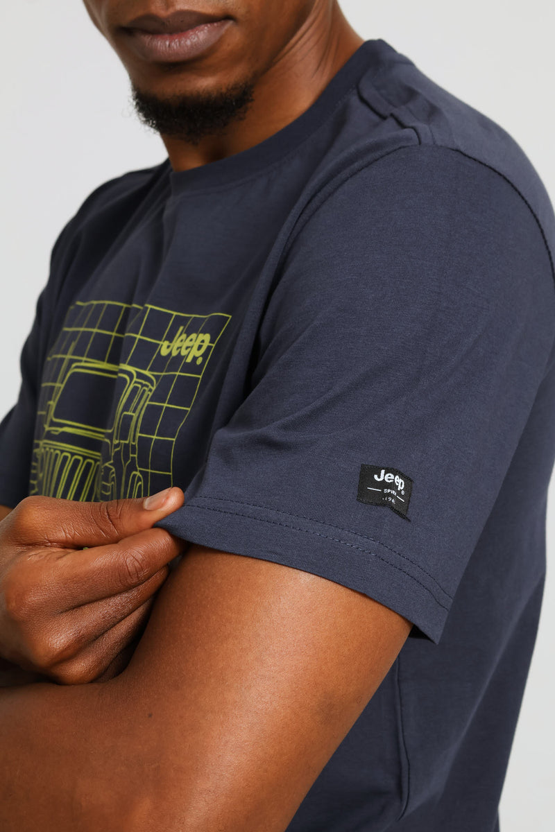 Car Outline Tee - Navy