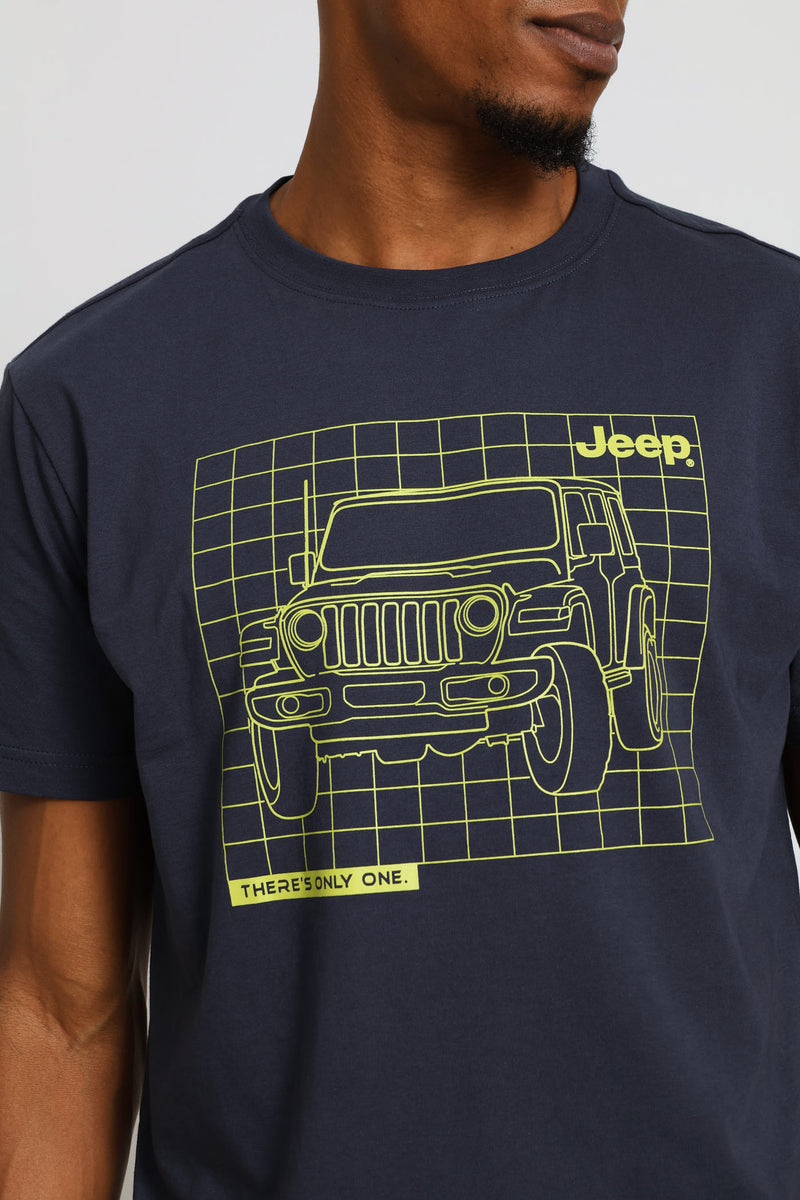 Car Outline Tee - Navy