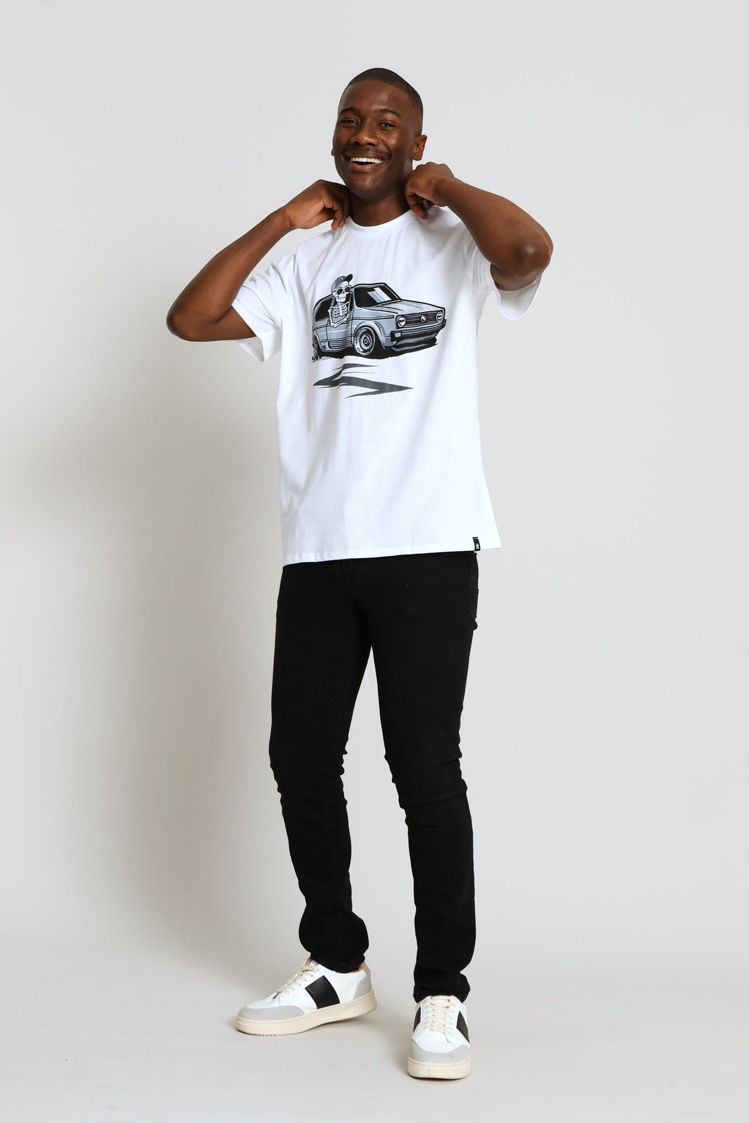 Car Print Tee - White