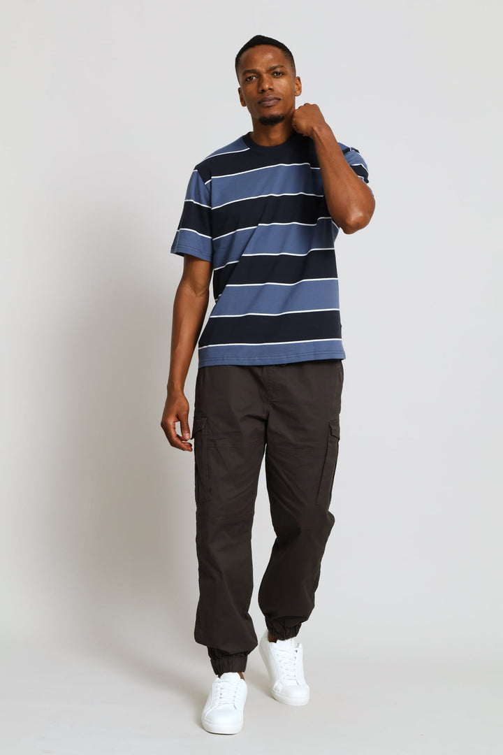 Stripe Tee - Navy/Blue/White