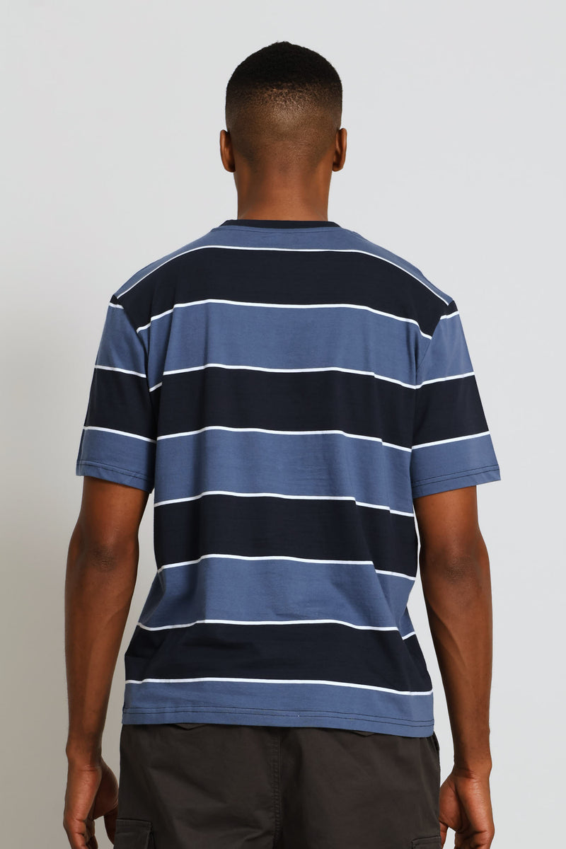 Stripe Tee - Navy/Blue/White