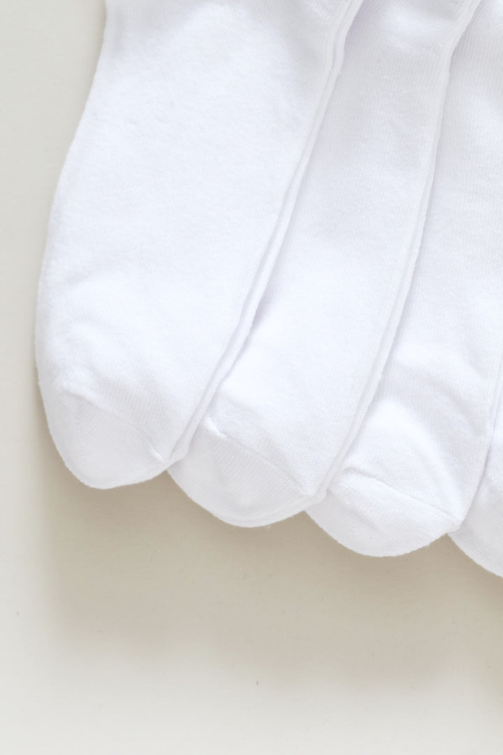 Ladies 5 Pack Low Cut School Sock - White