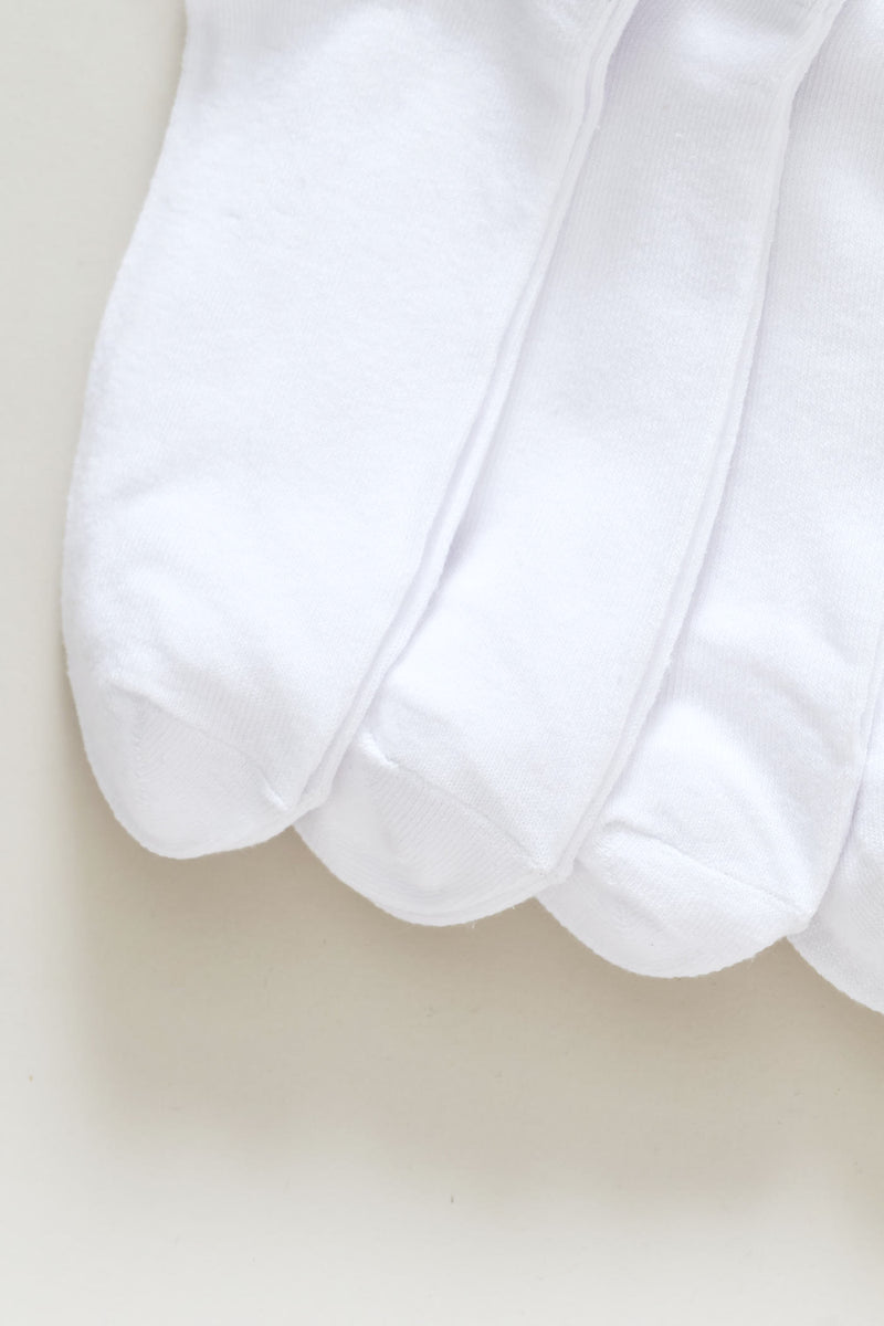 Ladies 5 Pack Low Cut School Sock - White