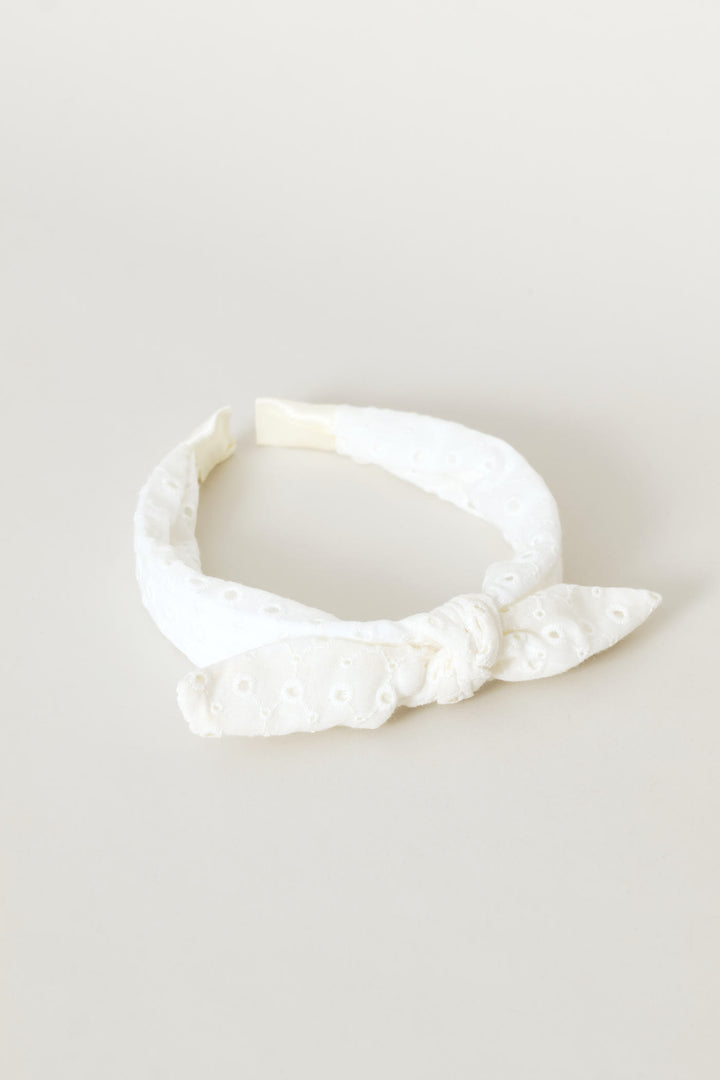 Girls Anglaise Aliceband - White