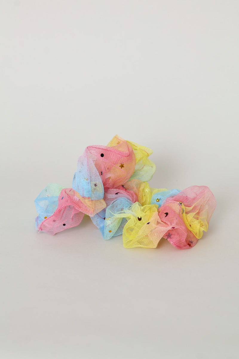 Pre-Girls 2 Pack Tulle Multi Colour Scrunchie - Multi