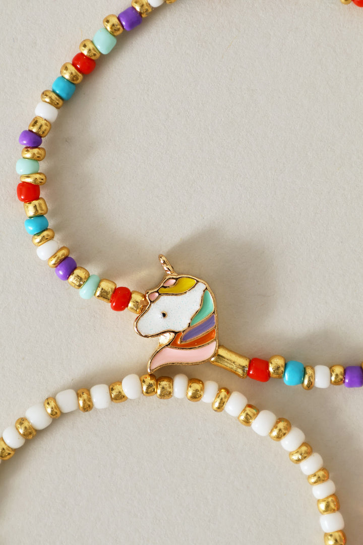 Pre-Girls Unicorn & Rainbow Ankelet Set - Multi