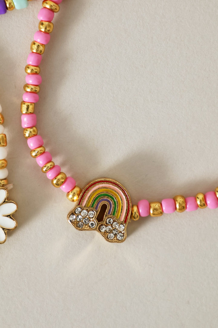 Pre-Girls Unicorn & Rainbow Ankelet Set - Multi