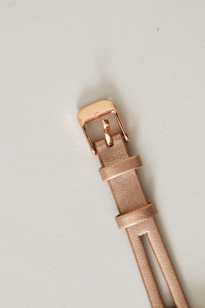 Cutout Strap Diamante Watch - Rose Gold