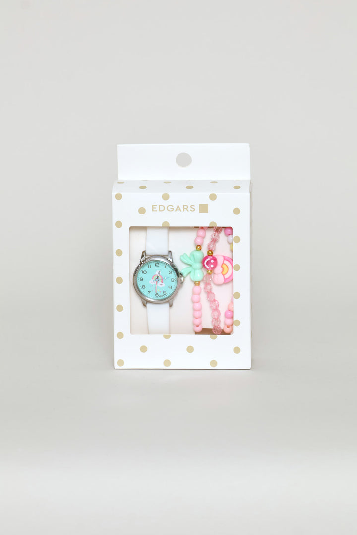 Pre-Girls Rainbow Watch & Bracelet Set - Multi