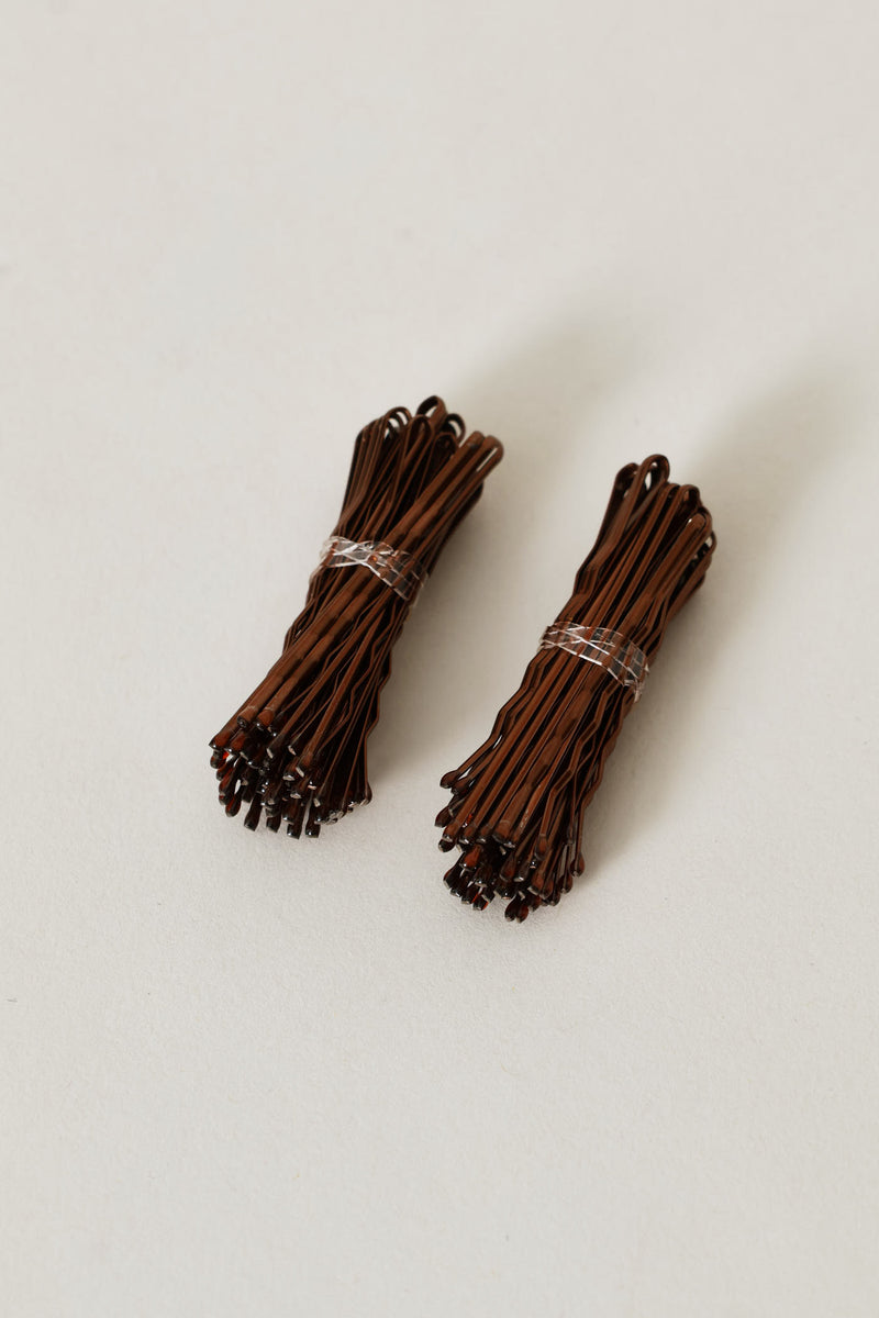 60 Pack Hair Clips - Brown