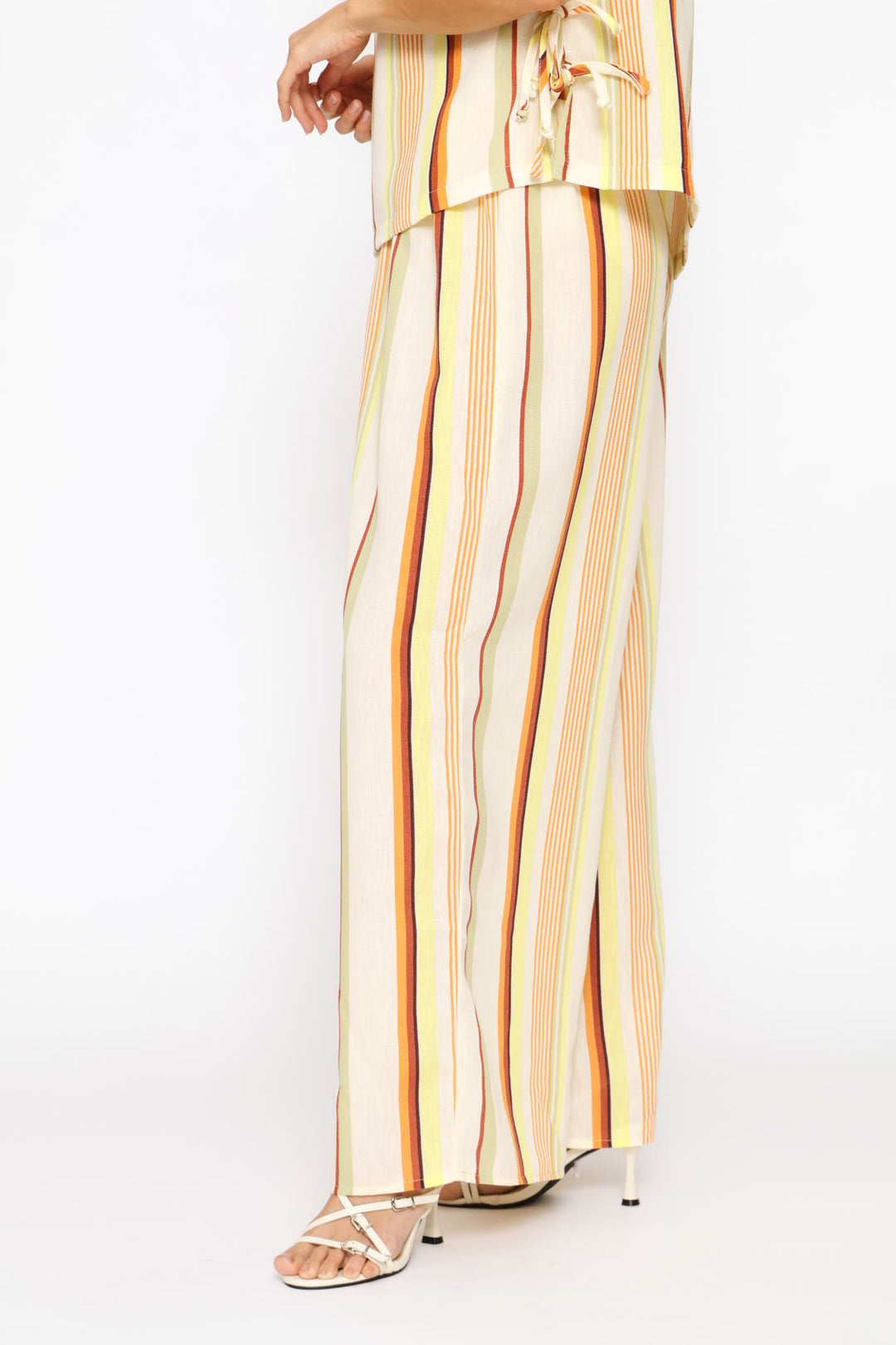 Pull-On Linen Wide Leg Pants - Light Yellow