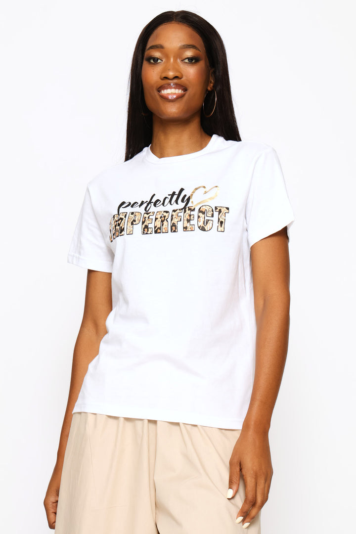Perfectly Imperfect Animal Tee - White