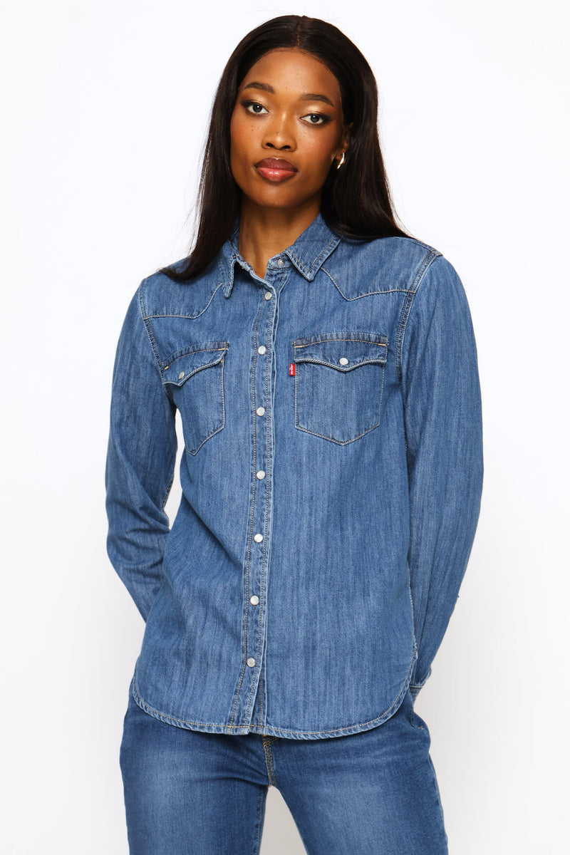 Heritage Western Denim Shirt - Dark Wash