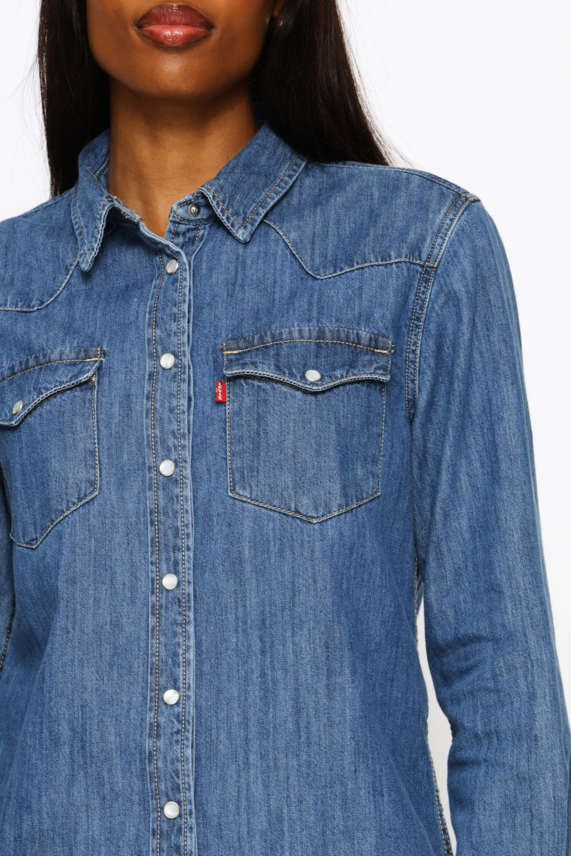 Heritage Western Denim Shirt - Dark Wash