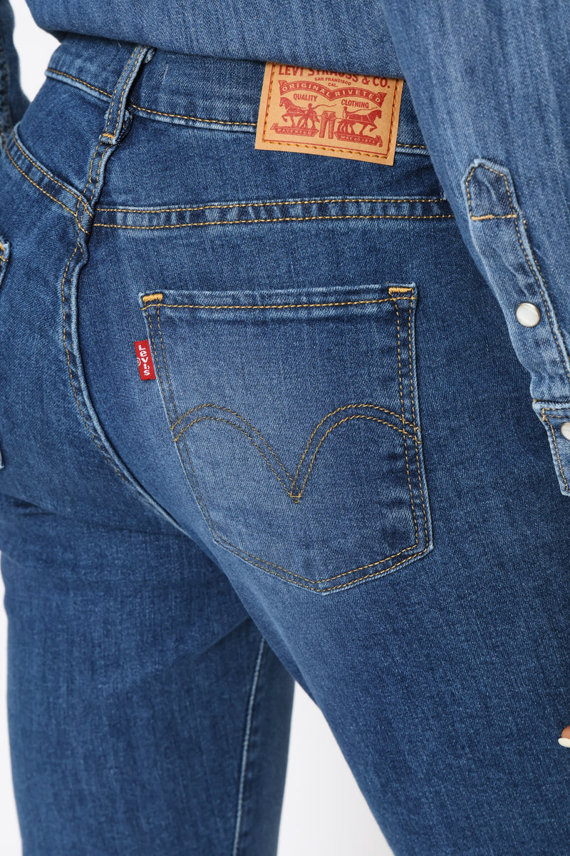 Curvy Hirise Super Skinny Denim Jean - Mid Wash