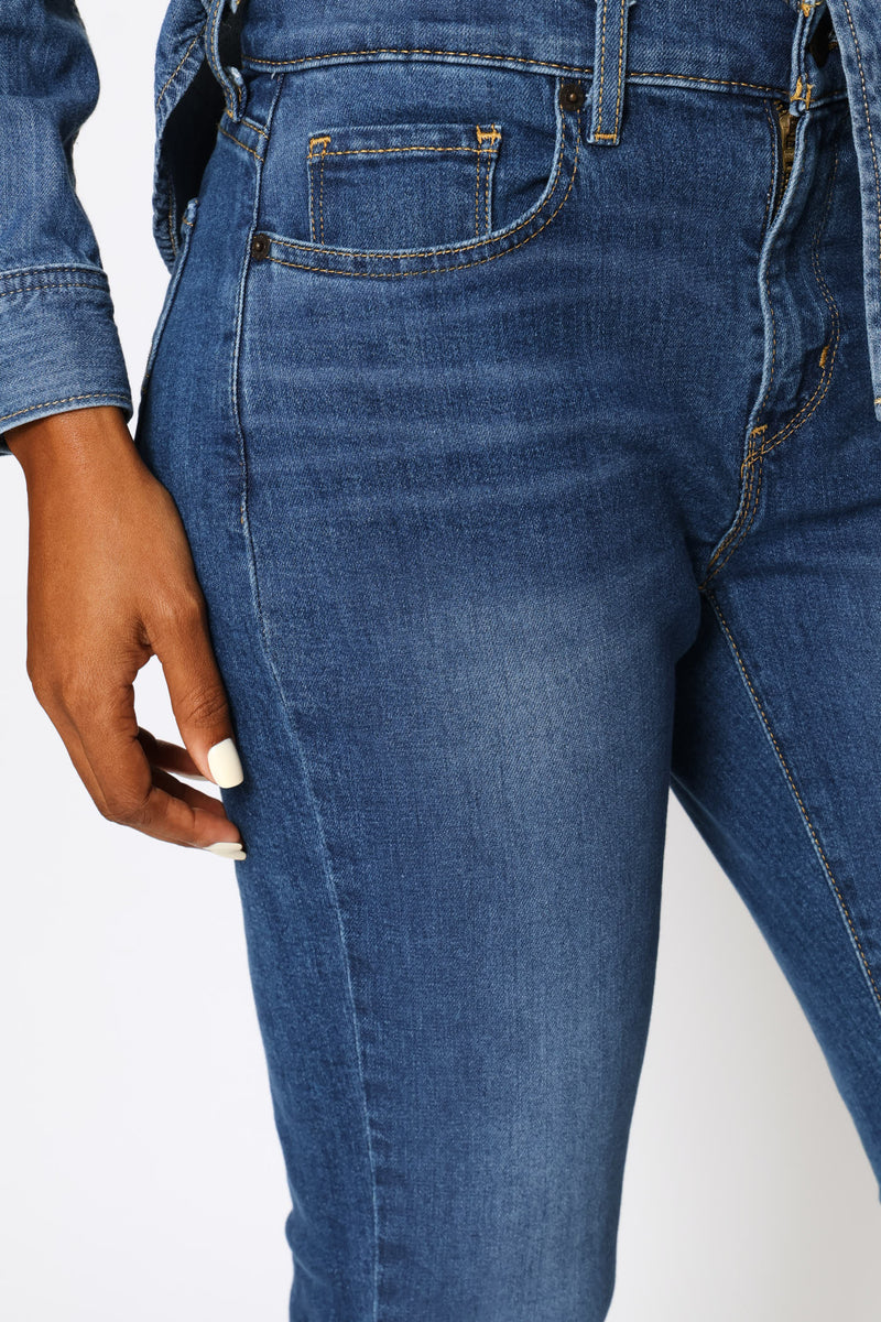 Curvy Hirise Super Skinny Denim Jean - Mid Wash
