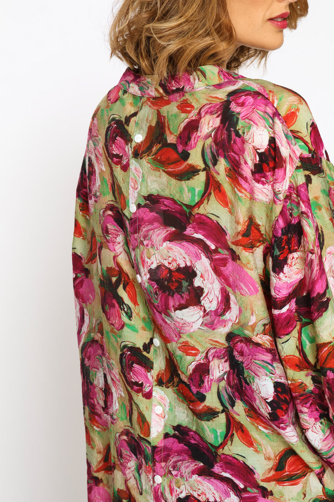 Half Sleeve Floral Blouse - Floral