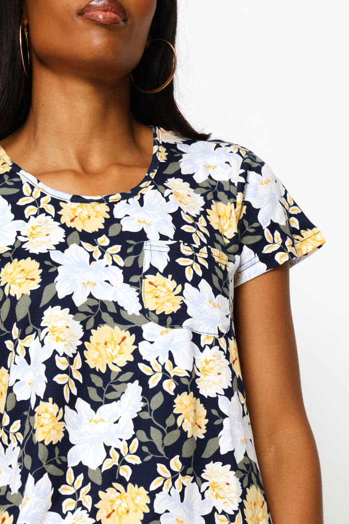 Printed Pocket Tee - Floral