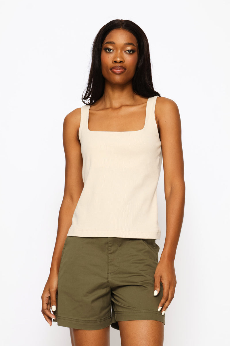 Stretch Sateen Mid Thigh Chino Shorts - Fatigue