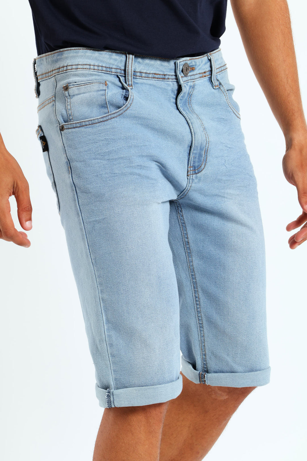 Turn Up Denim Short - Light Blue