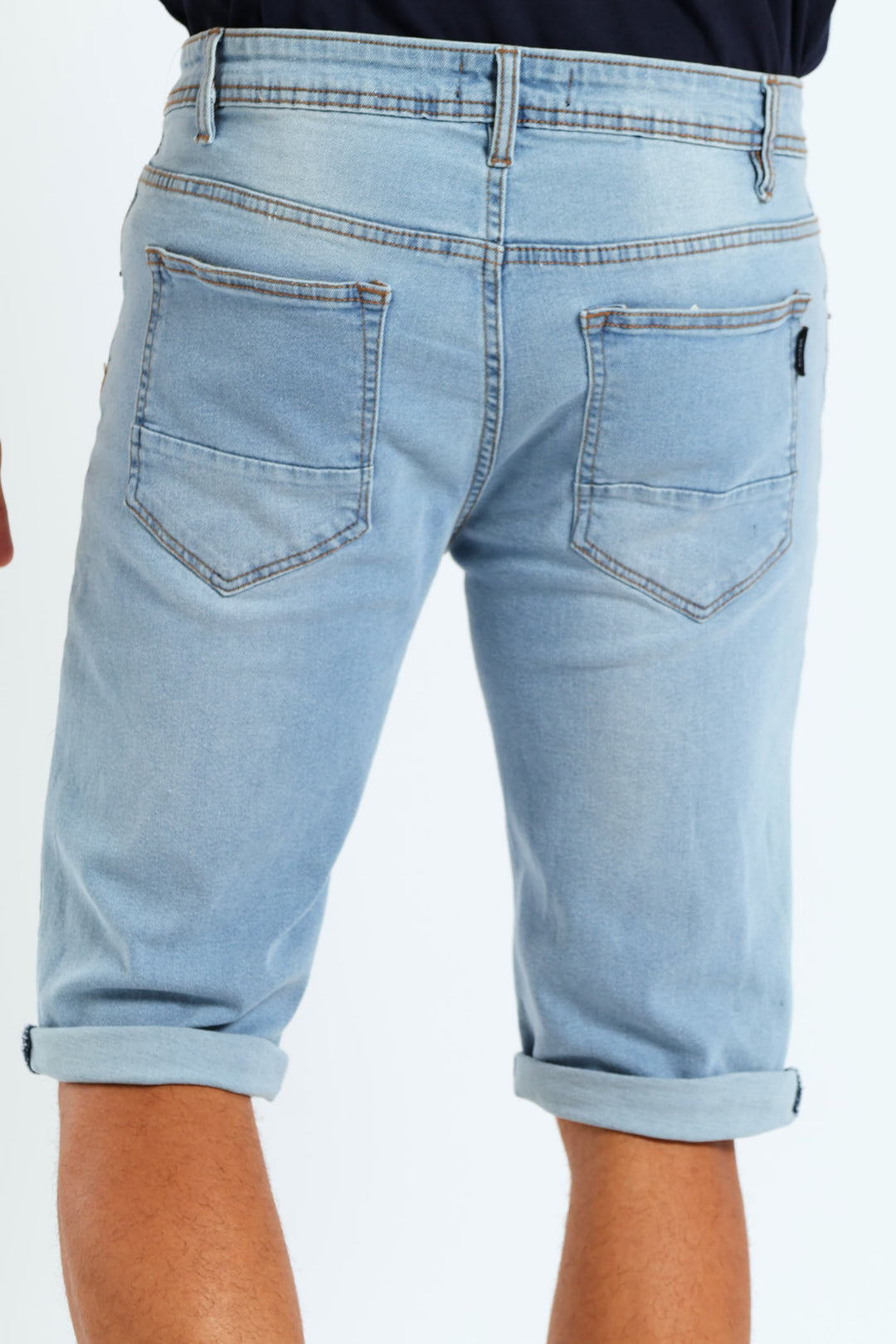 Turn Up Denim Short - Light Blue