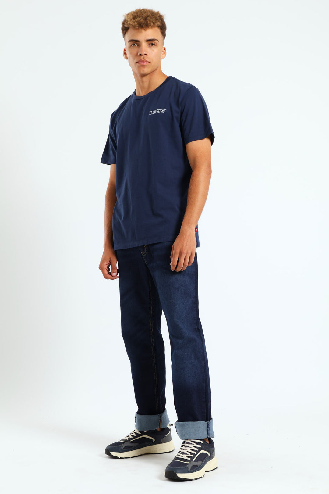 Graphic Crewneck Rope Batwing Tee - Navy