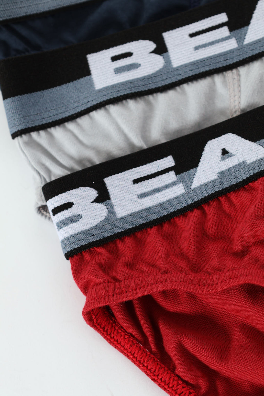 3 Pack Plain Mini Briefs - Grey/Navy/Red