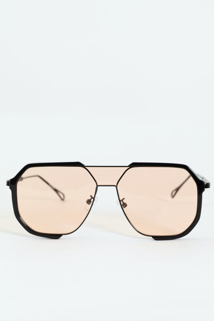 Metal Mono Aviator Sunglasses - Metallic Red