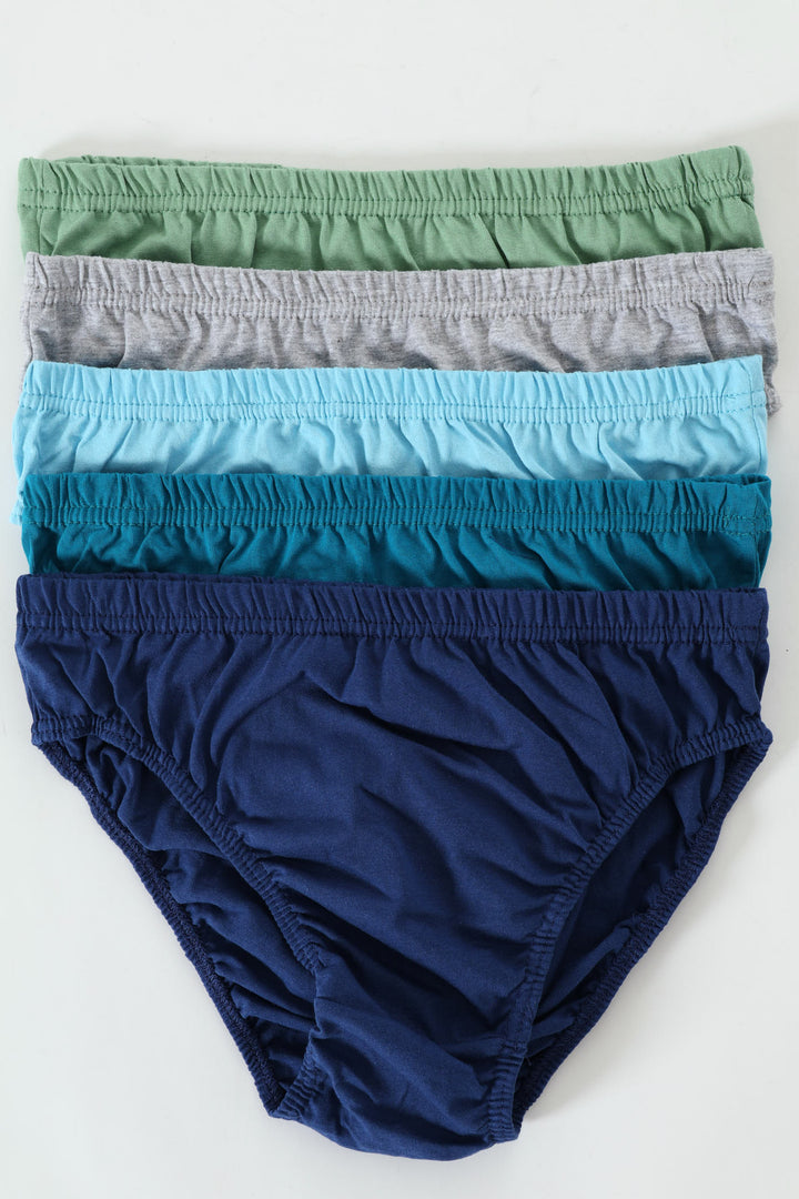 Boys 5 Pack Plain Briefs