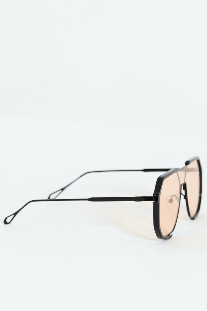 Metal Mono Aviator Sunglasses - Metallic Red