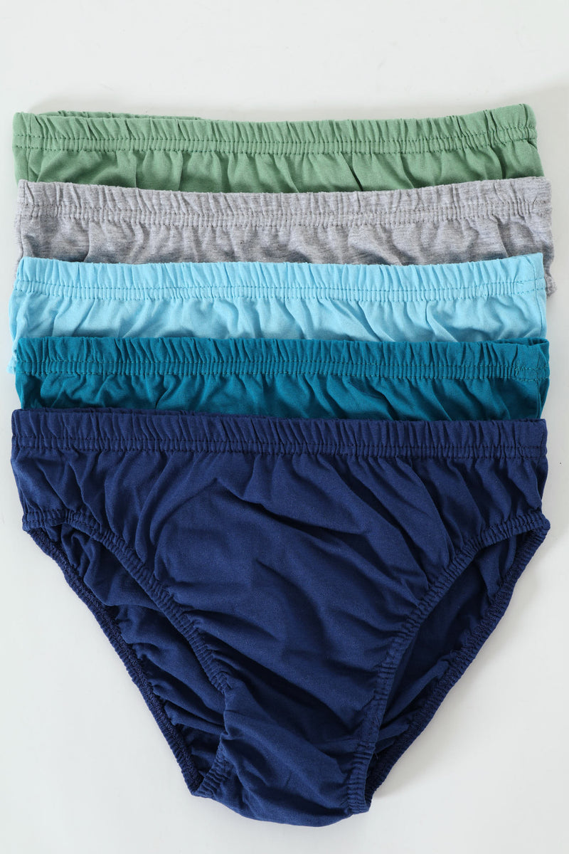 Boys 5 Pack Plain Briefs