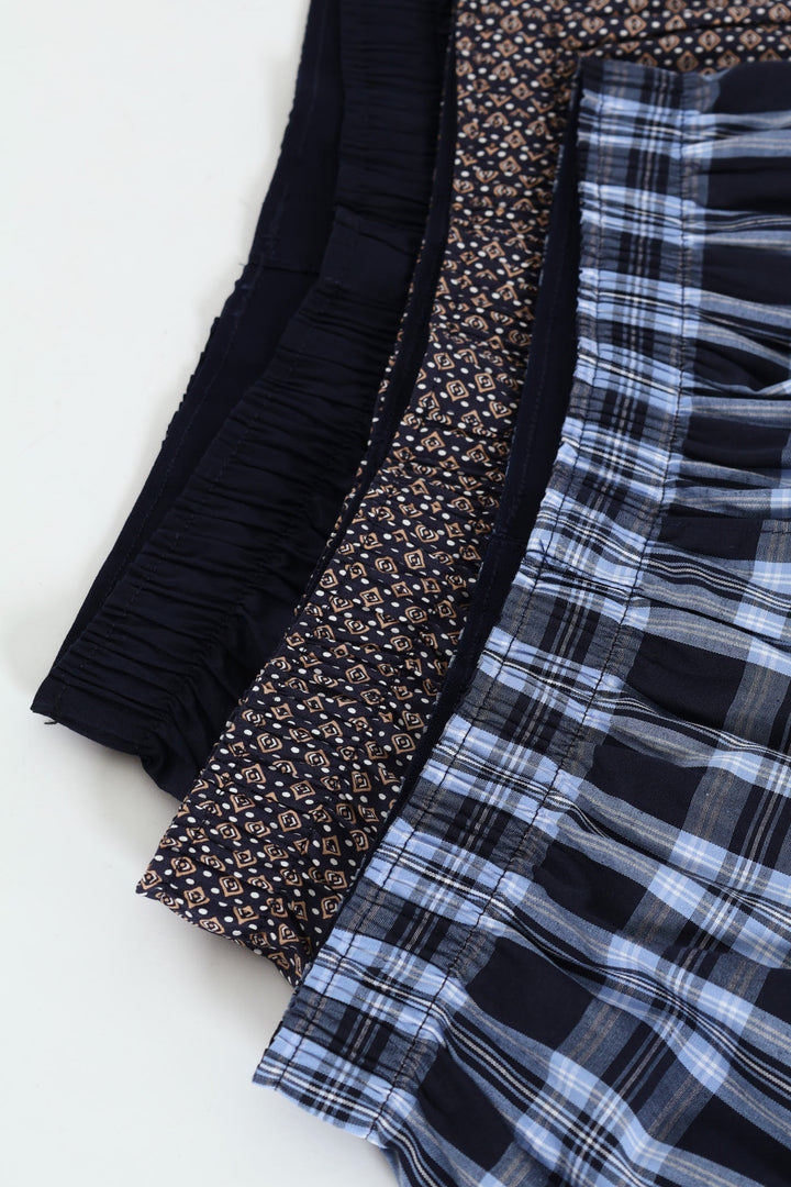 3 Pack Design Boxers - Navy