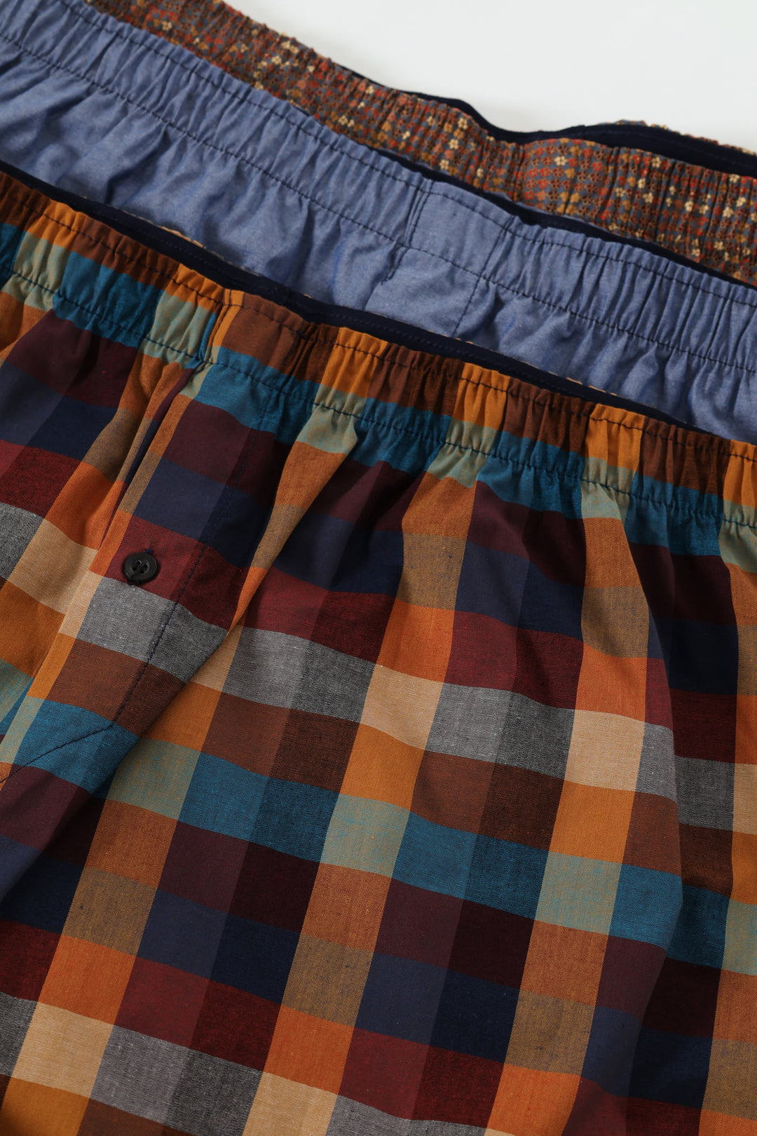 3 Pack Fashion Boxers - Blue/Brown