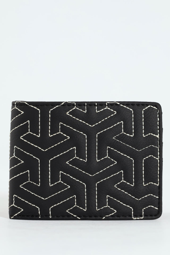 Geometric Patern Wallet - Black