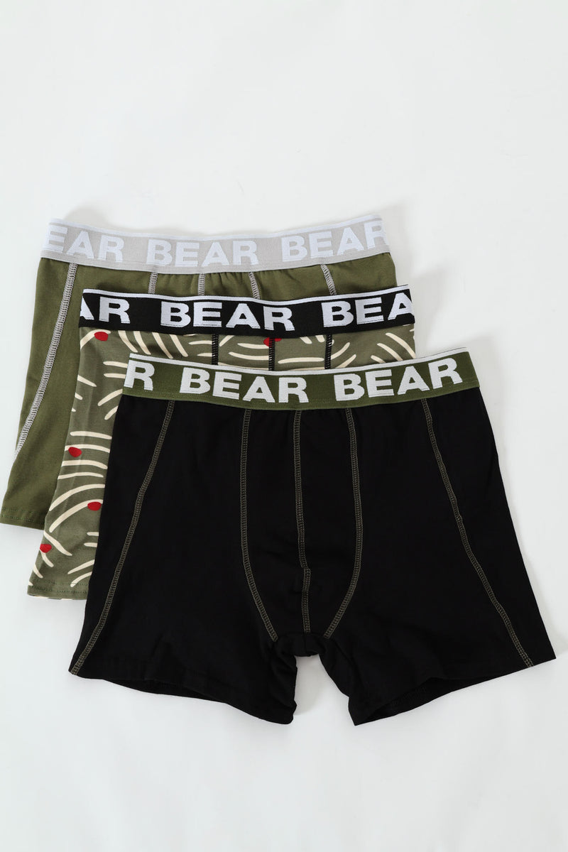 3 Pack Ultra Dash Print Bodyshorts Boxers - Black/Fatigue